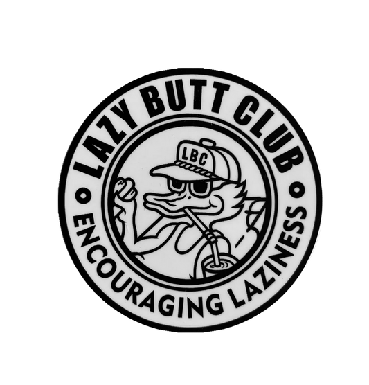 Lazy Butt Club Encouraging Laziness Circle Sticker
