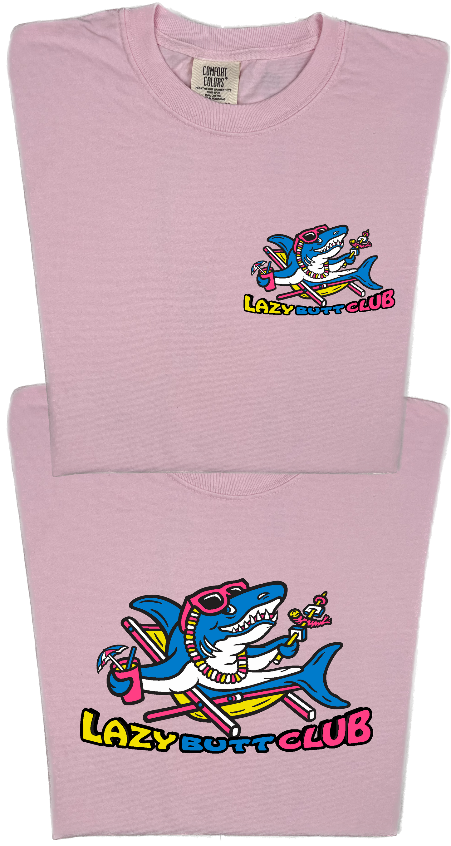 Lazy Shark "garment dyed" T-shirt (Front & Back Print)