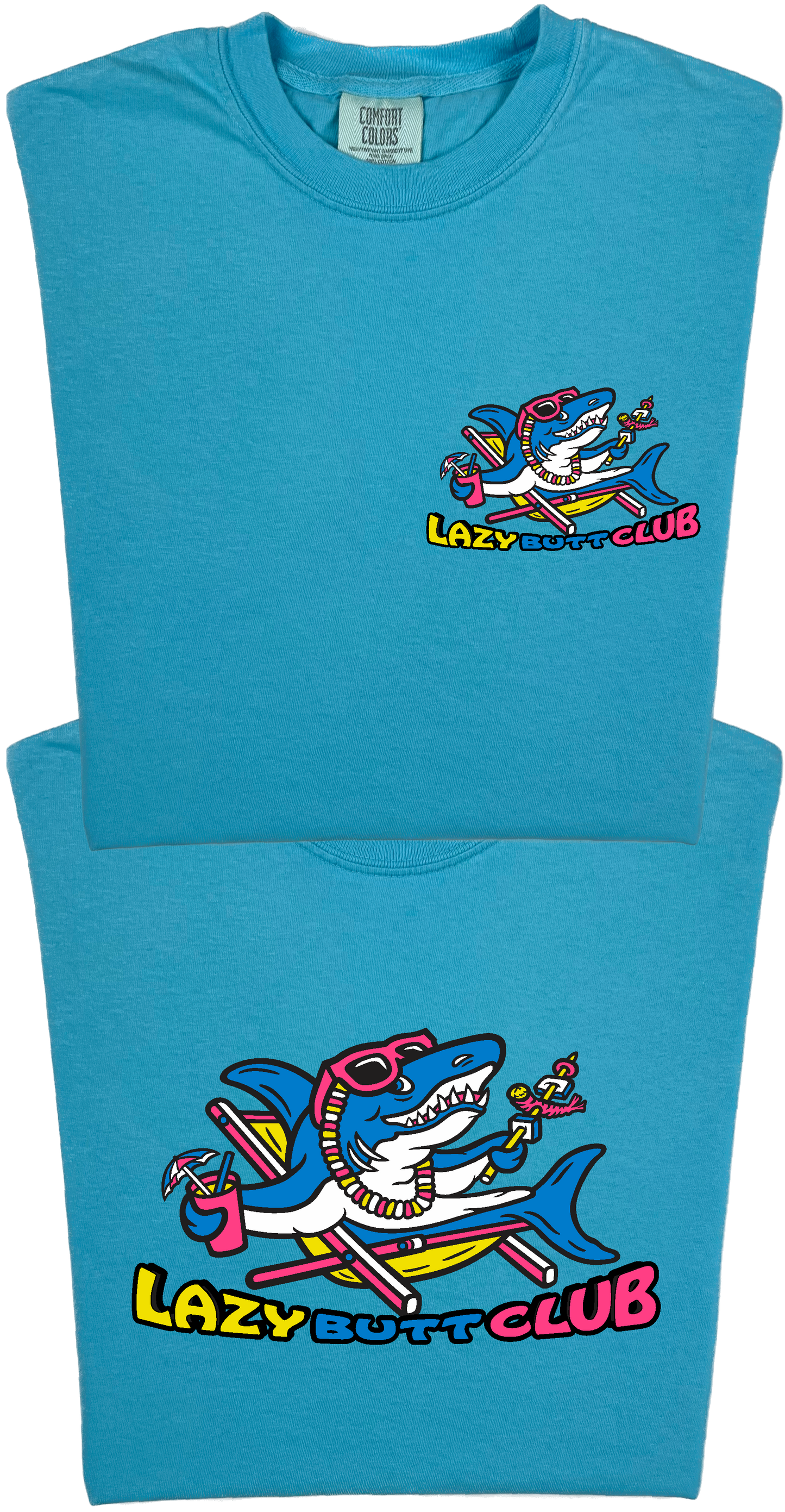 Lazy Shark "garment dyed" T-shirt (Front & Back Print)