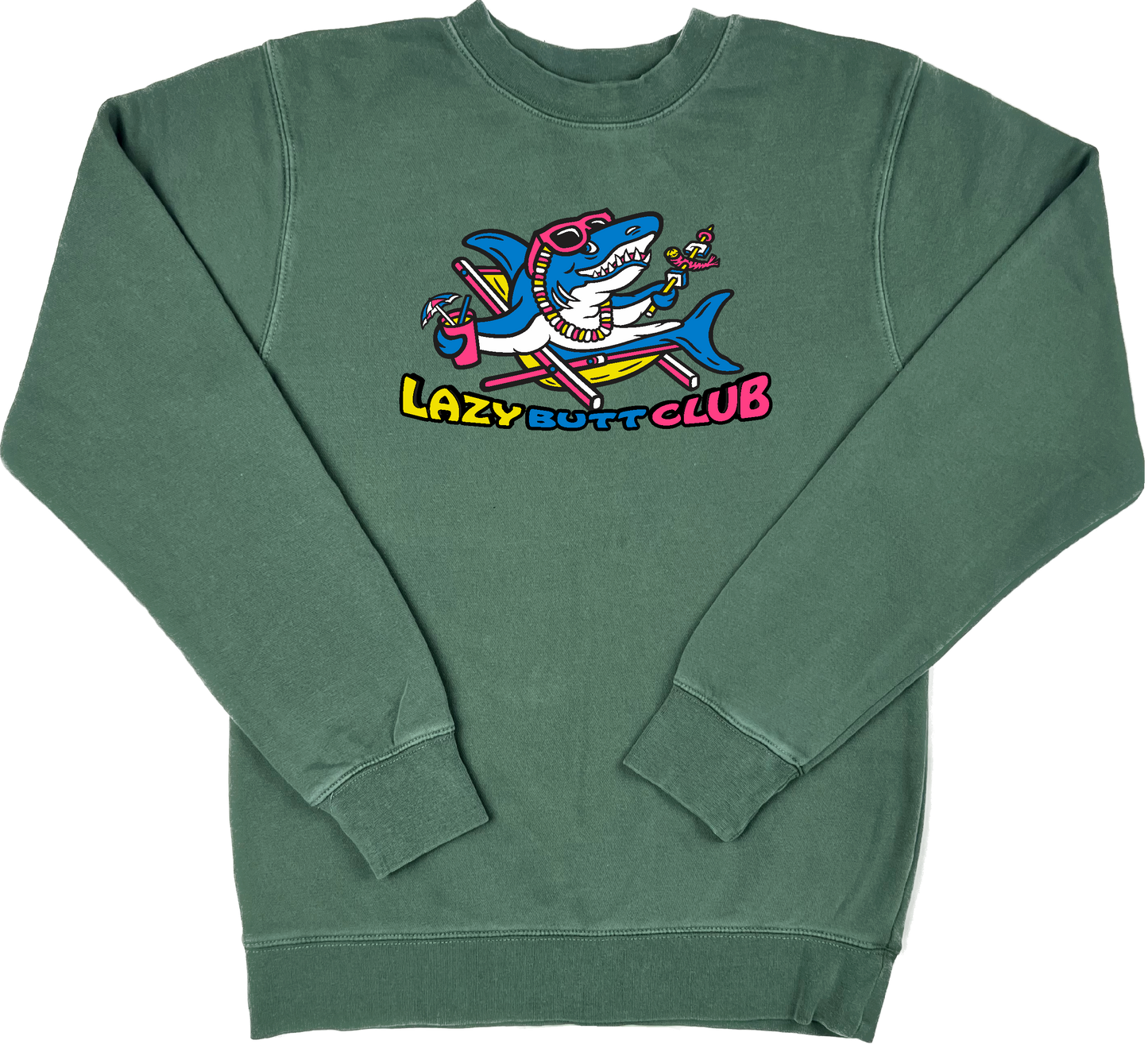 Lazy Shark "pigment dyed" Crewneck Sweatshirt