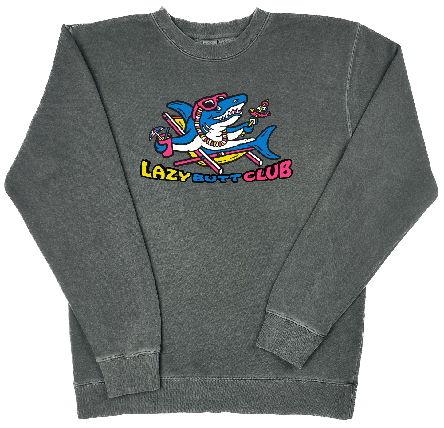 Lazy Shark "pigment dyed" Crewneck Sweatshirt