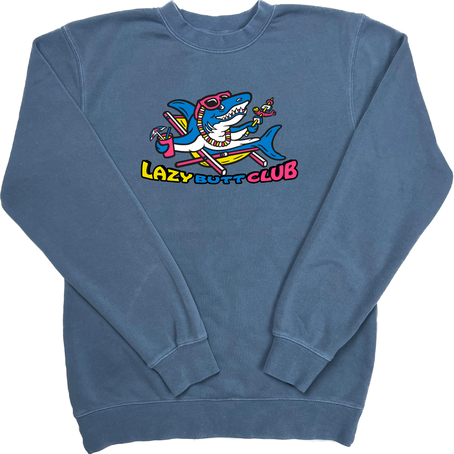Lazy Shark "pigment dyed" Crewneck Sweatshirt