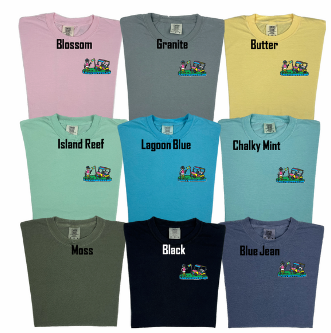 Lazy Butt Club "garment dyed" T-shirt (Front & Back Print)