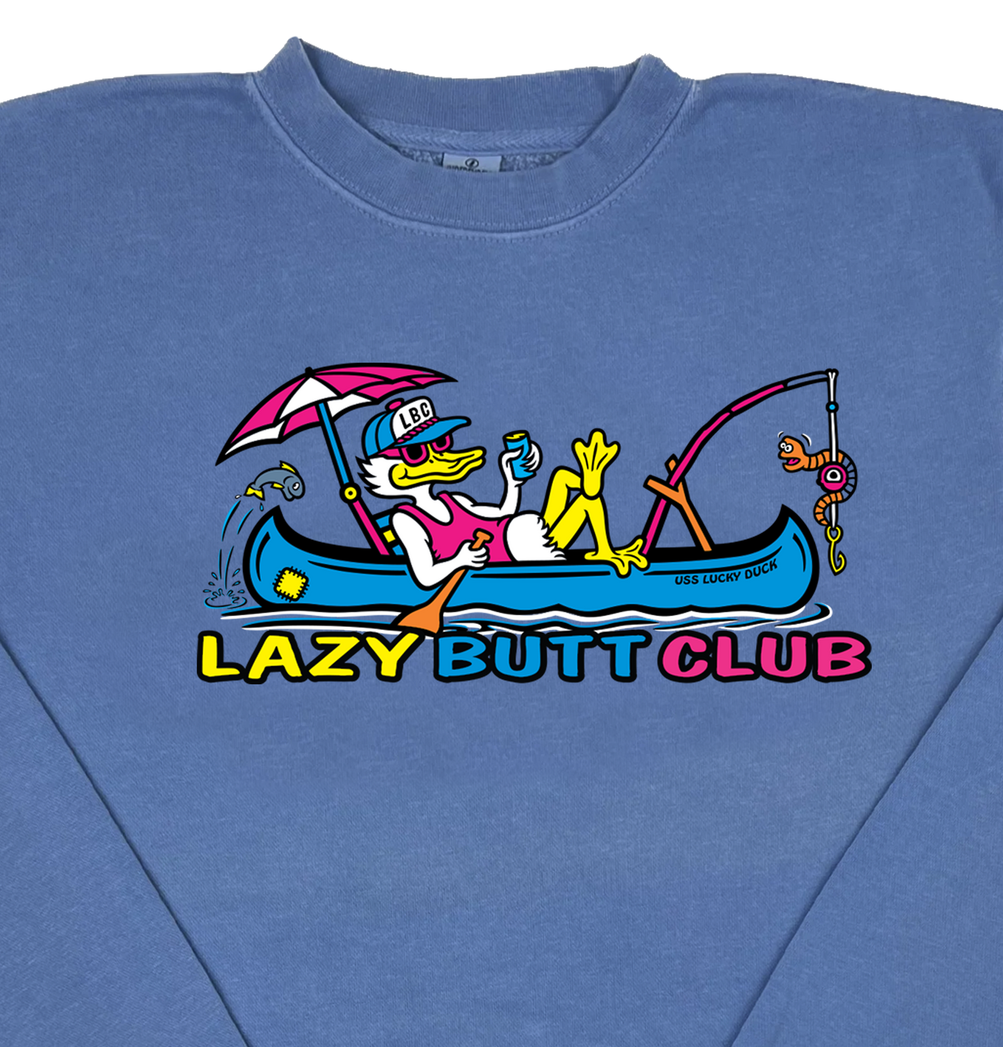 Lazy Butt Club Fishing “Pigment Dyed” Crewneck Sweatshirt