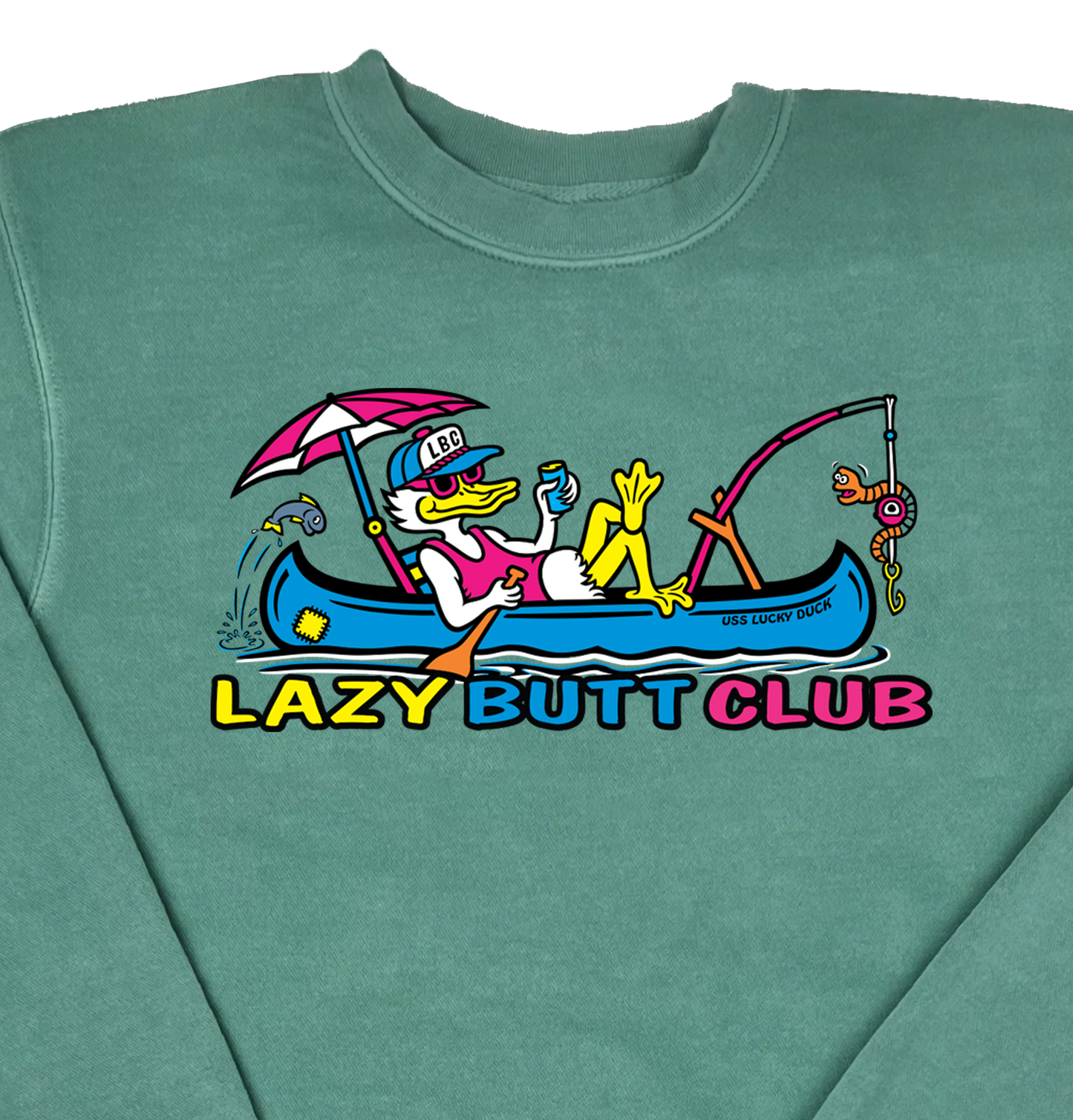 Lazy Butt Club Fishing “Pigment Dyed” Crewneck Sweatshirt