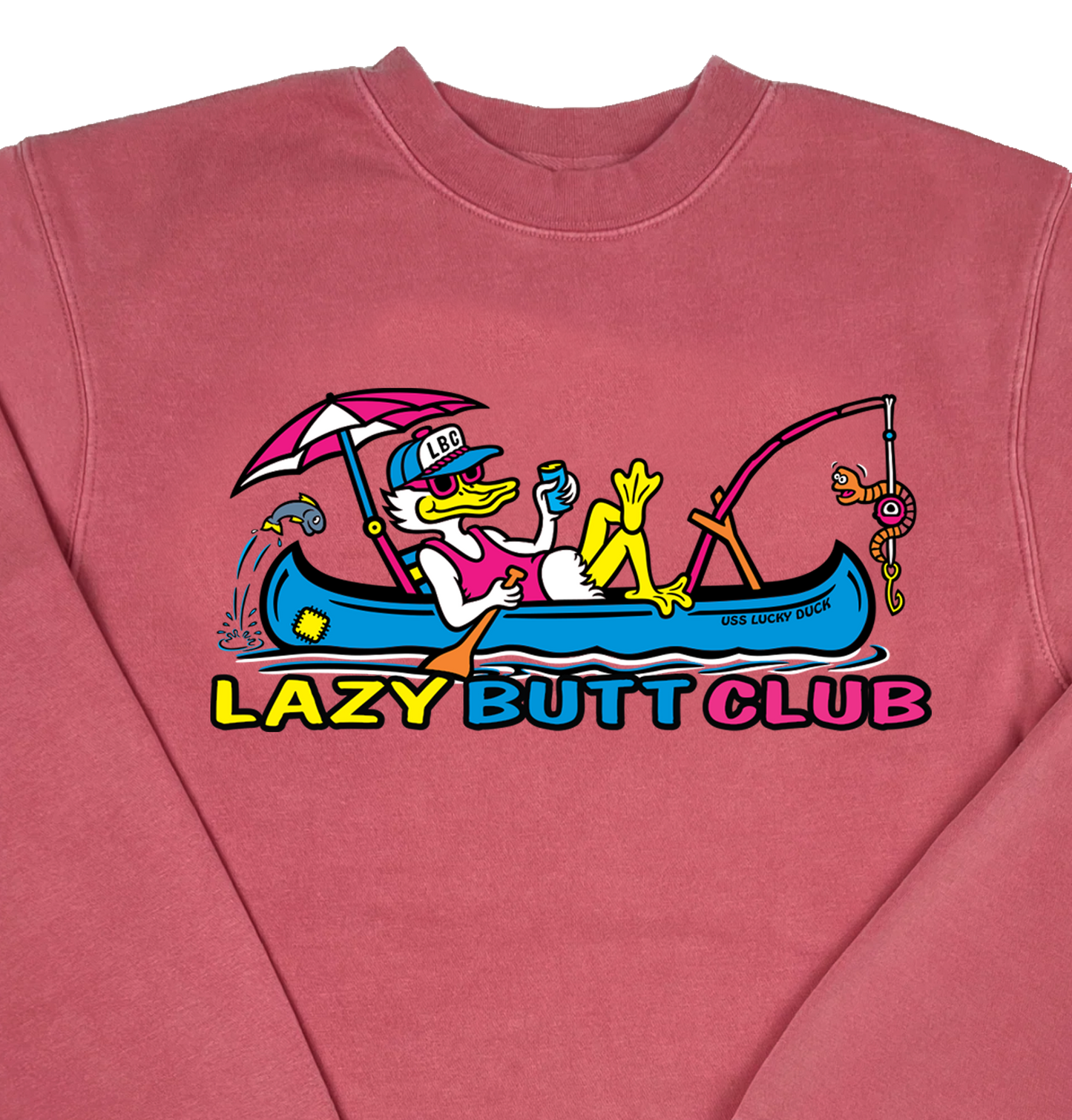 Lazy Butt Club Fishing “Pigment Dyed” Crewneck Sweatshirt