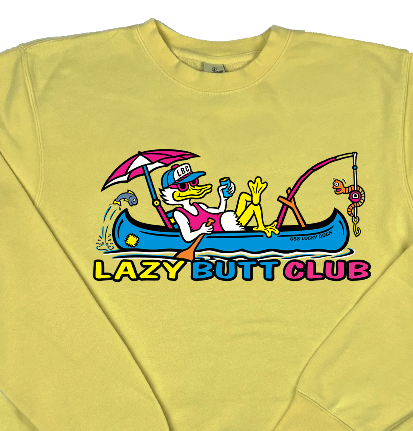 Lazy Butt Club Fishing “Pigment Dyed” Crewneck Sweatshirt