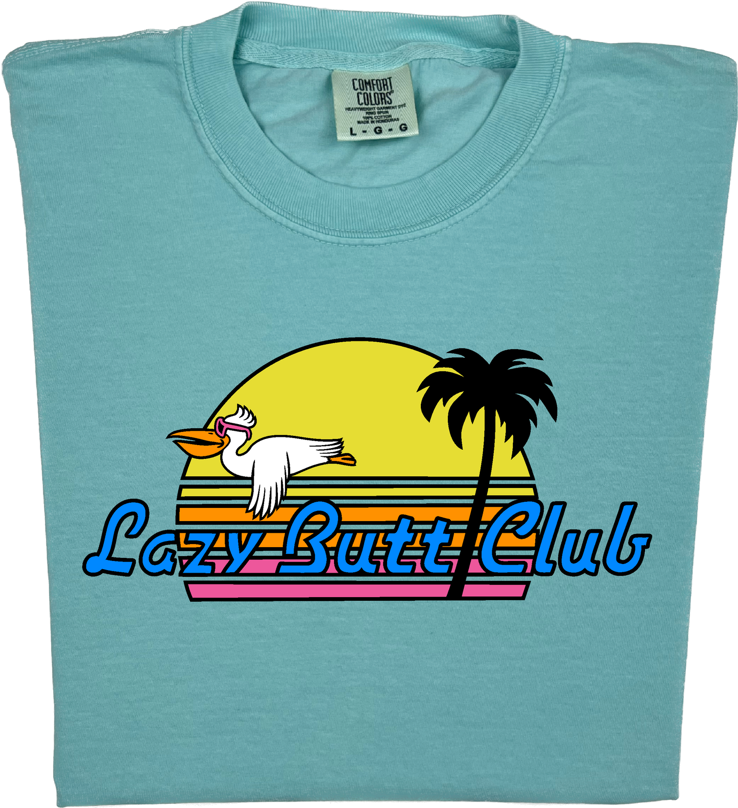 Lazy Sunset Pelican "garment dyed" T-shirt lazy butt club
