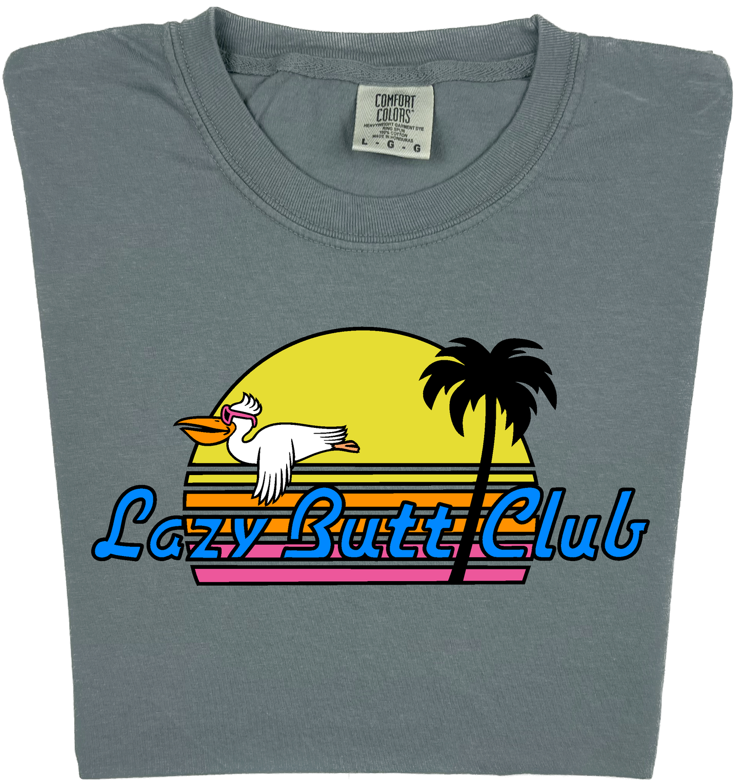 Lazy Sunset Pelican "garment dyed" T-shirt lazy butt club