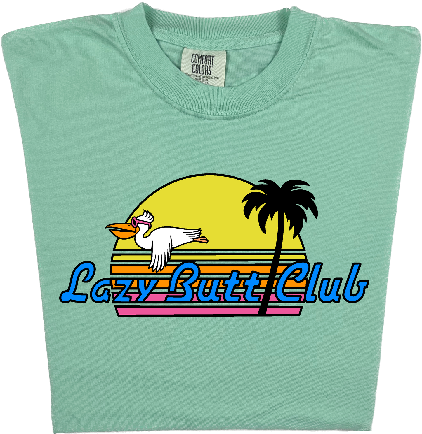 Lazy Sunset Pelican "garment dyed" T-shirt lazy butt club