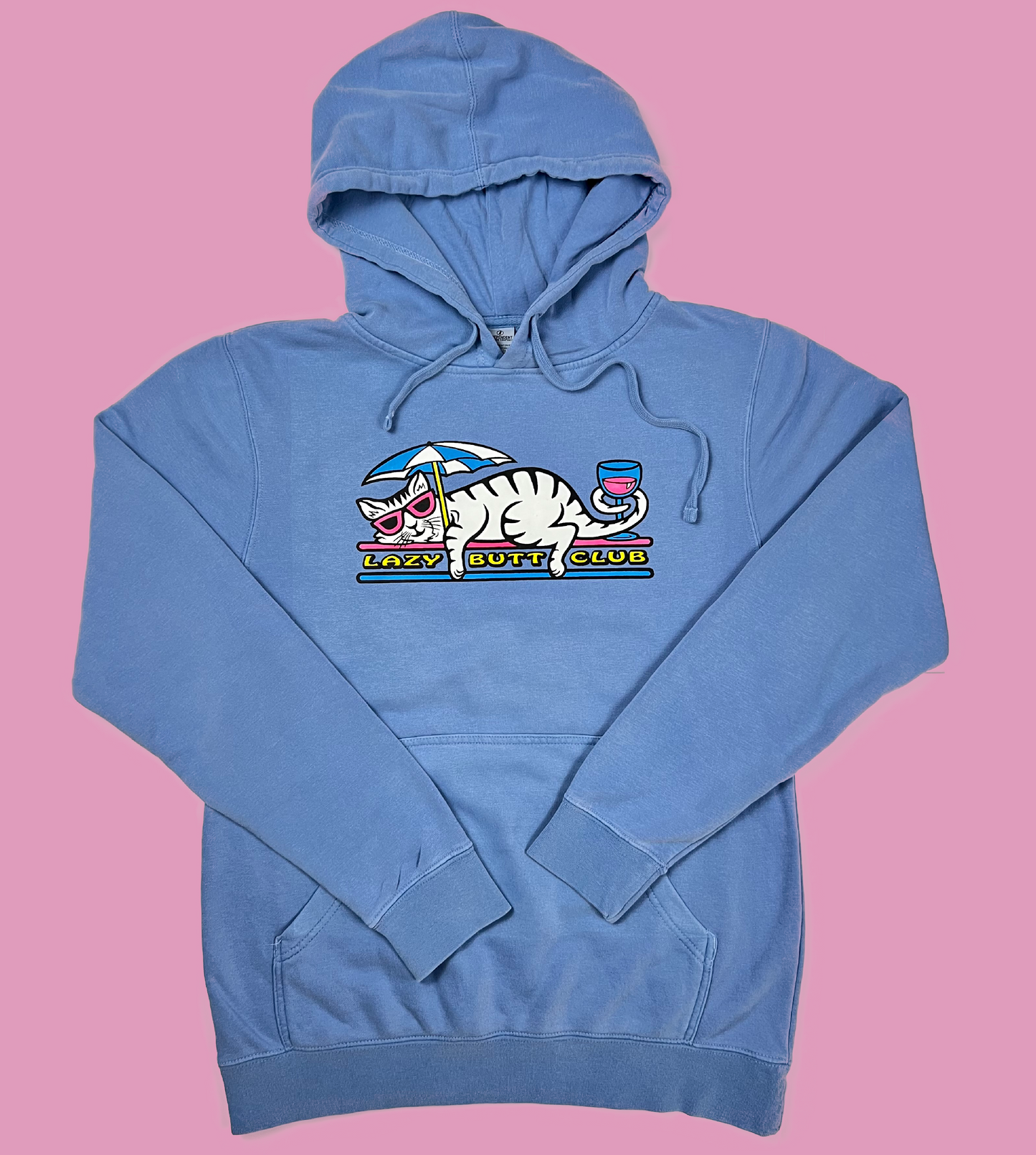 Lazy Cat "pigment dyed" Hoodie lazy butt club
