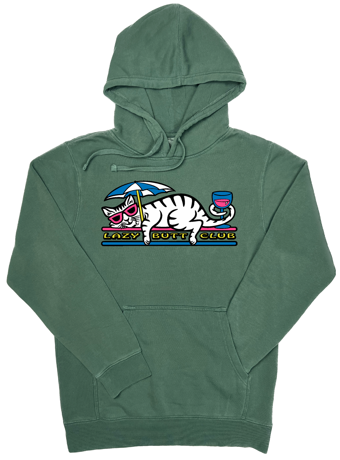 Lazy Cat "pigment dyed" Hoodie lazy butt club