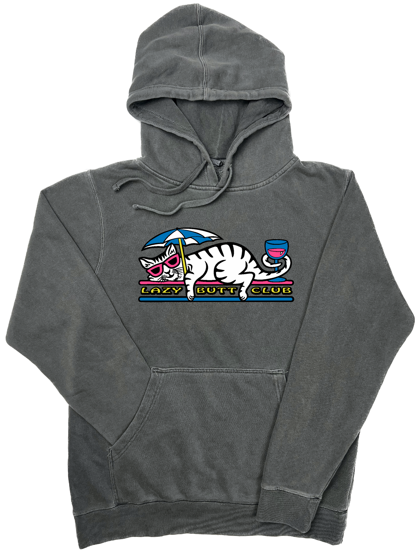 Lazy Cat "pigment dyed" Hoodie lazy butt club
