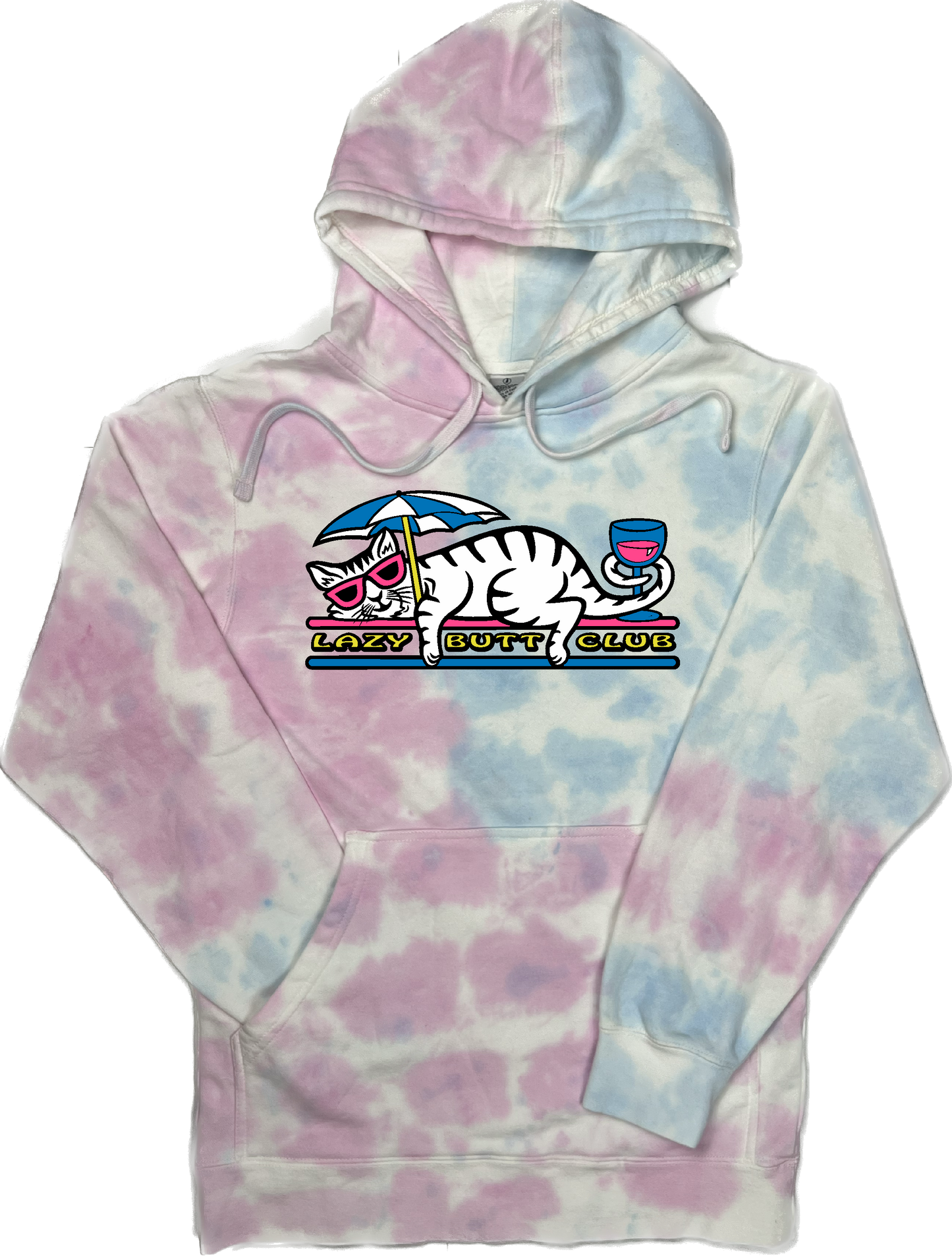 Lazy Cat "pigment dyed" Hoodie lazy butt club