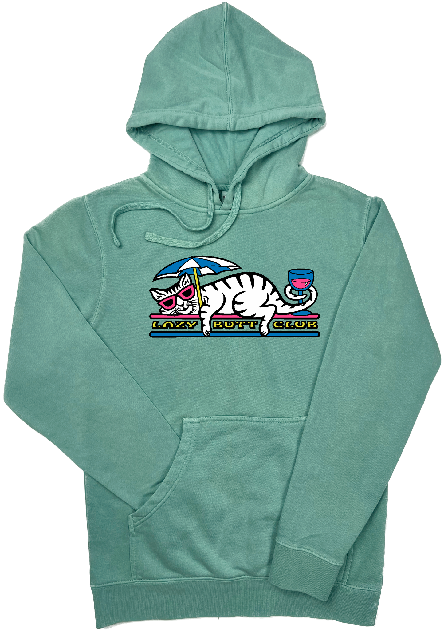 Lazy Cat "pigment dyed" Hoodie lazy butt club
