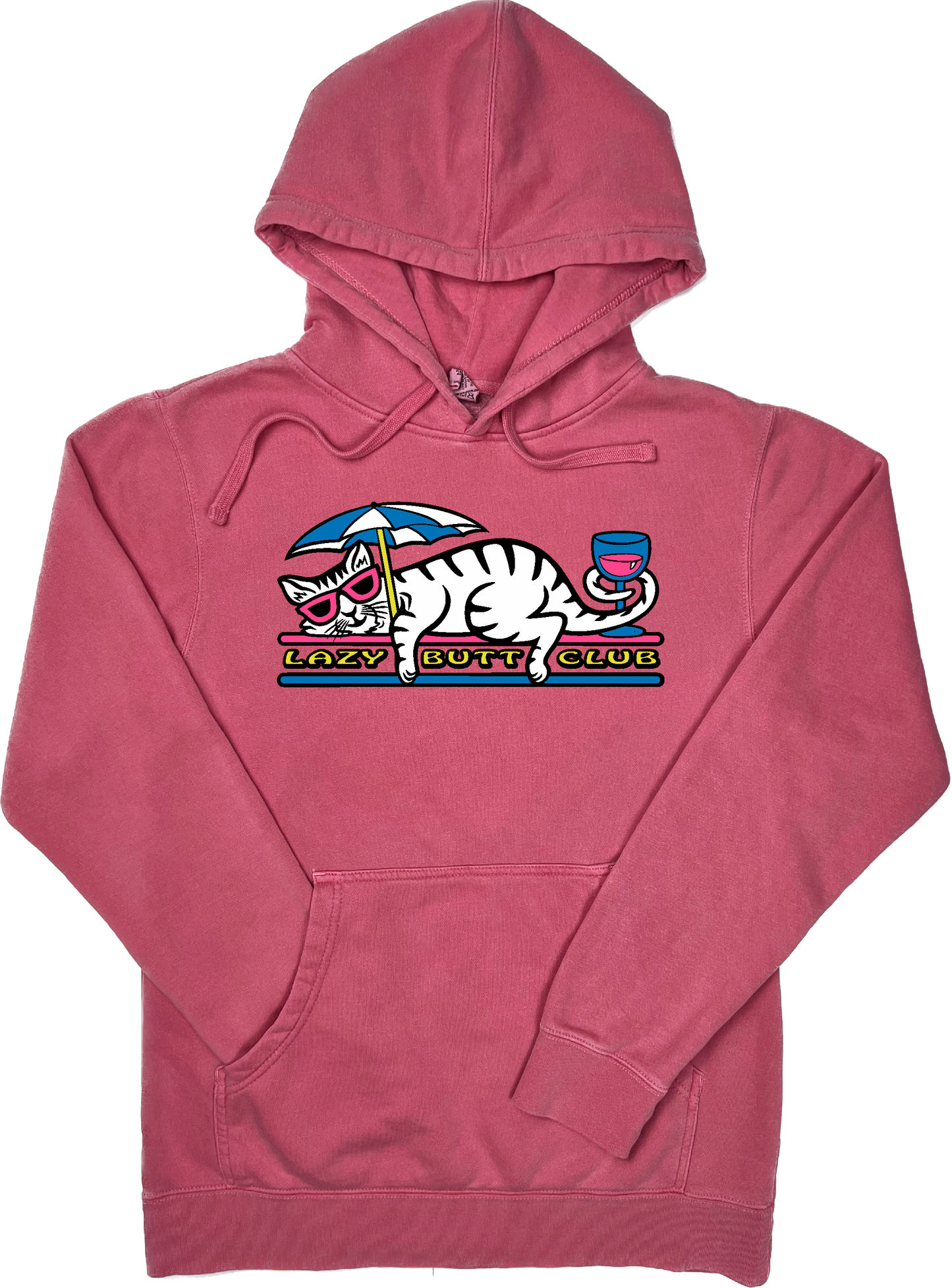 Lazy Cat "pigment dyed" Hoodie lazy butt club