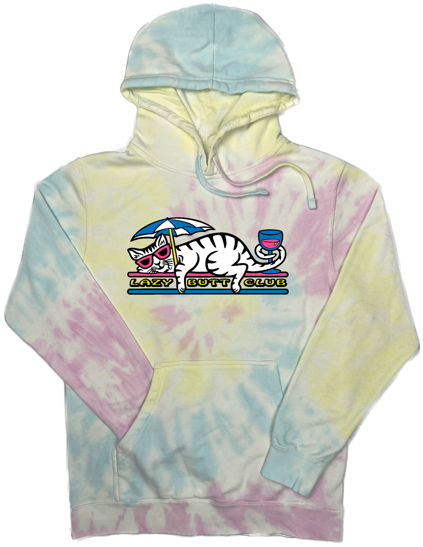 Lazy Cat "pigment dyed" Hoodie lazy butt club