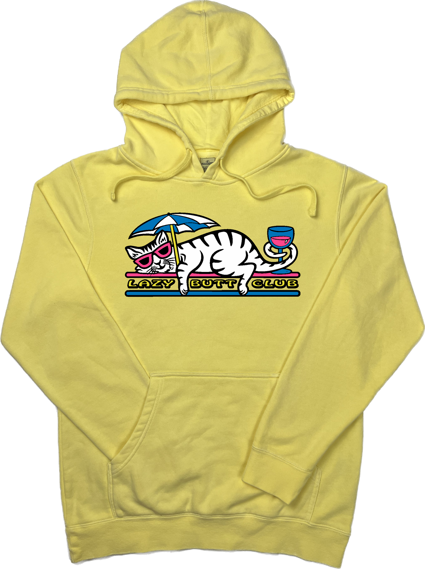 Lazy Cat "pigment dyed" Hoodie lazy butt club