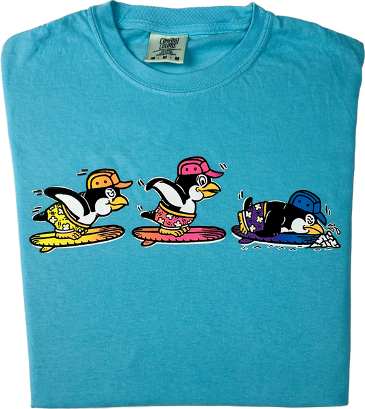 Surfing Penguins "garment dyed" T-shirt