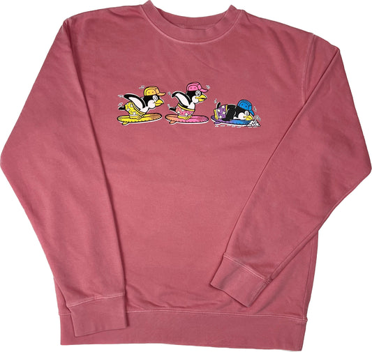 Surfing Penguins "Pigment Dyed" Crewneck Sweatshirt
