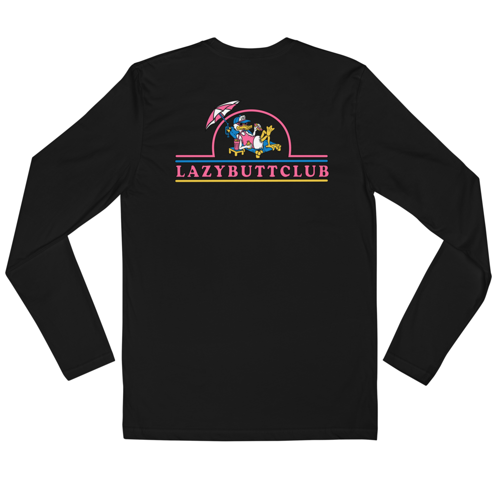 Lazy Butt Club, Long-sleeve, t-shirt (Front & Back)