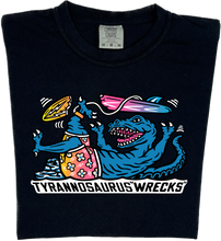 Load image into Gallery viewer, Surfing Tyrannosaurus Wrecks  “Garment Dyed” T-shirt