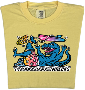 Surfing Tyrannosaurus Wrecks  “Garment Dyed” T-shirt