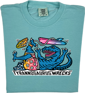 Surfing Tyrannosaurus Wrecks  “Garment Dyed” T-shirt