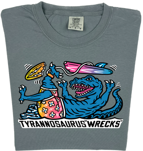 Surfing Tyrannosaurus Wrecks  “Garment Dyed” T-shirt