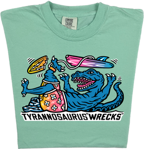 Surfing Tyrannosaurus Wrecks  “Garment Dyed” T-shirt