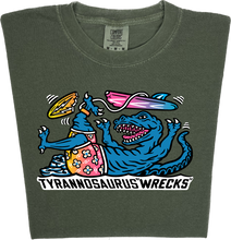 Load image into Gallery viewer, Surfing Tyrannosaurus Wrecks  “Garment Dyed” T-shirt