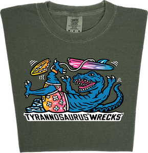 Surfing Tyrannosaurus Wrecks  “Garment Dyed” T-shirt