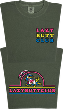 Load image into Gallery viewer, Lazy Butt Club &quot;garment dyed&quot; T-shirt (Front &amp; Back Print)