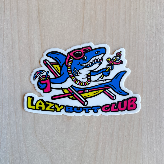 Lazy Shark Sticker - LAZY BUTT CLUB