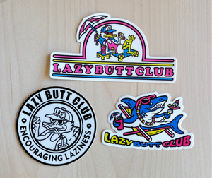 Sticker 3 pack lazy butt club