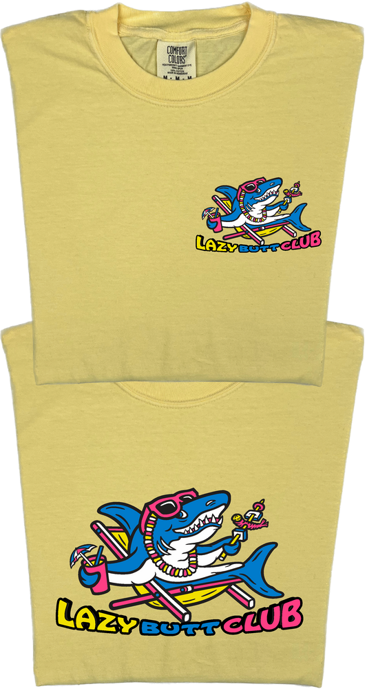Lazy Shark "garment dyed" T-shirt (Front & Back Print)