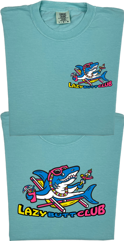 Lazy Shark "garment dyed" T-shirt (Front & Back Print)