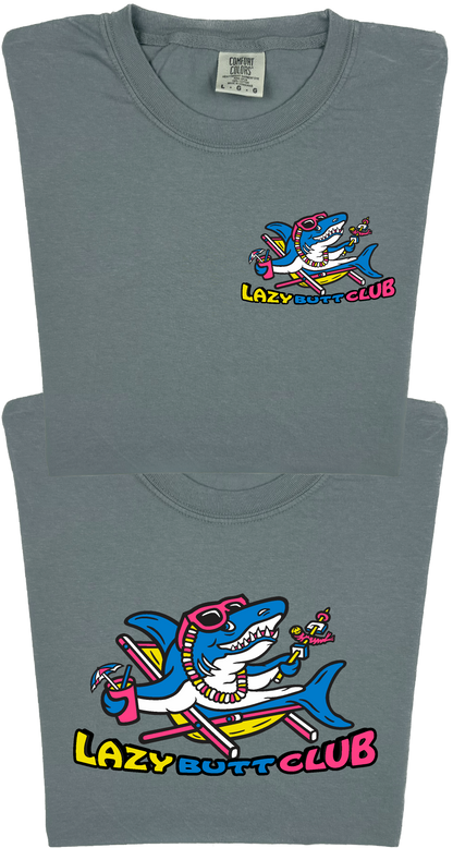 Lazy Shark "garment dyed" T-shirt (Front & Back Print)