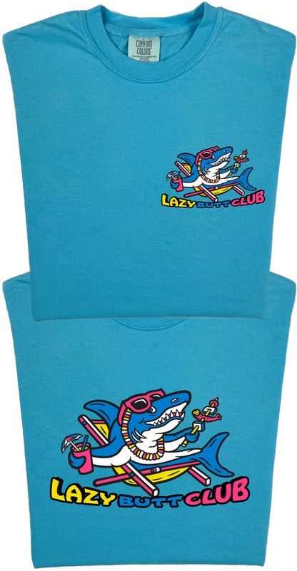 Lazy Shark "garment dyed" T-shirt (Front & Back Print)