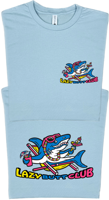 Lazy Shark T-Shirt (Front & Back Print)