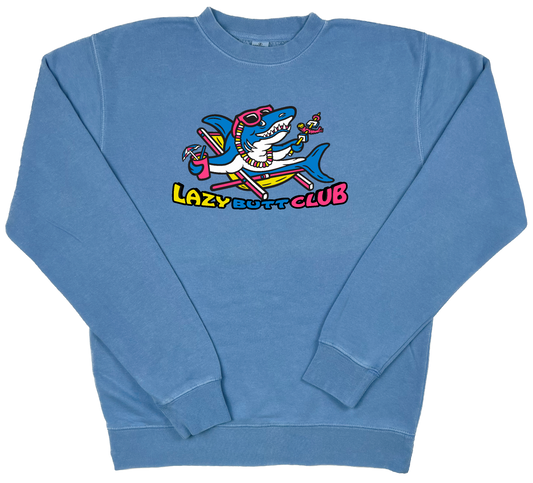 Lazy Shark "pigment dyed" Crewneck Sweatshirt