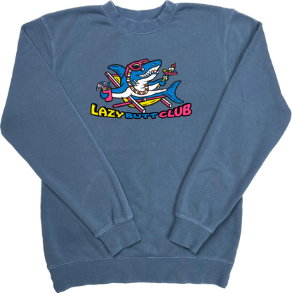 Lazy Shark "pigment dyed" Crewneck Sweatshirt