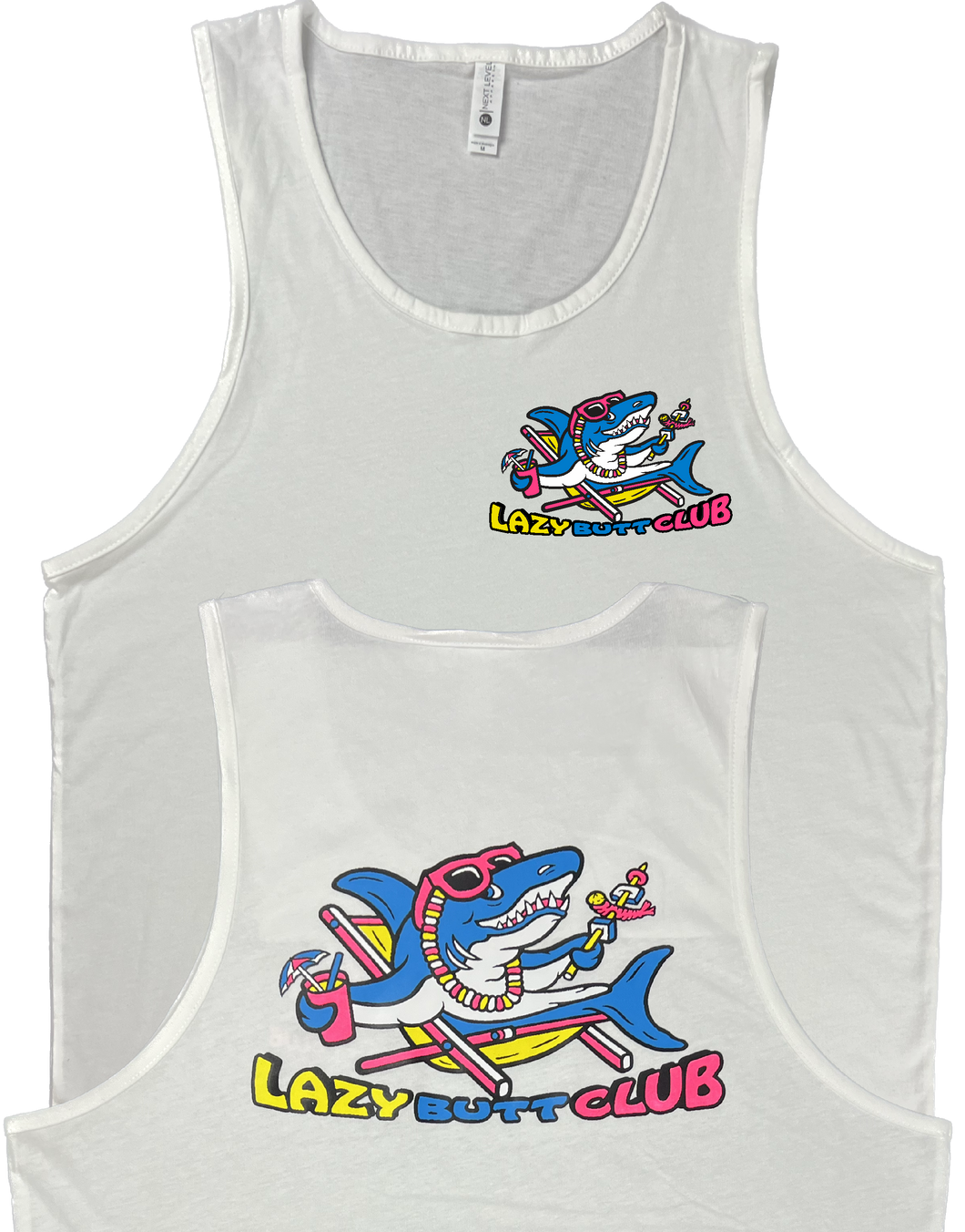 Lazy Shark Tank Top (Front & Back Print)