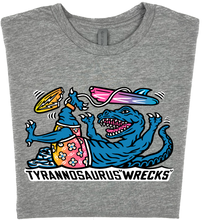 Load image into Gallery viewer, Surfing Tyrannosaurus Wrecks T-Shirt