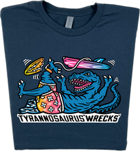 Load image into Gallery viewer, Surfing Tyrannosaurus Wrecks T-Shirt