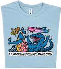 Load image into Gallery viewer, Surfing Tyrannosaurus Wrecks T-Shirt