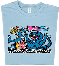 Load image into Gallery viewer, Surfing Tyrannosaurus Wrecks Dinosaur T-Shirt