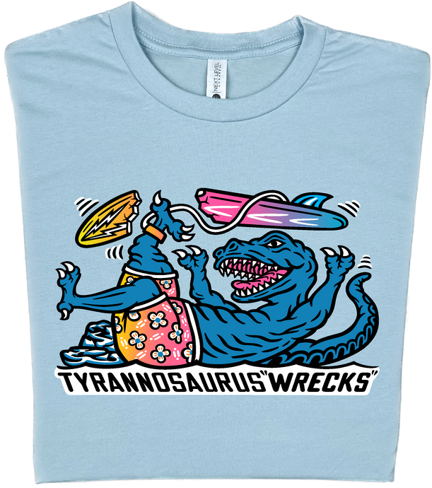 Surfing Tyrannosaurus Wrecks Dinosaur T-Shirt