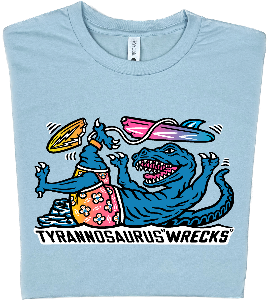 Surfing Tyrannosaurus Wrecks Dinosaur T-Shirt