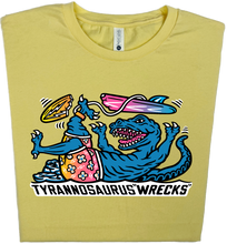 Load image into Gallery viewer, Surfing Tyrannosaurus Wrecks Dinosaur T-Shirt